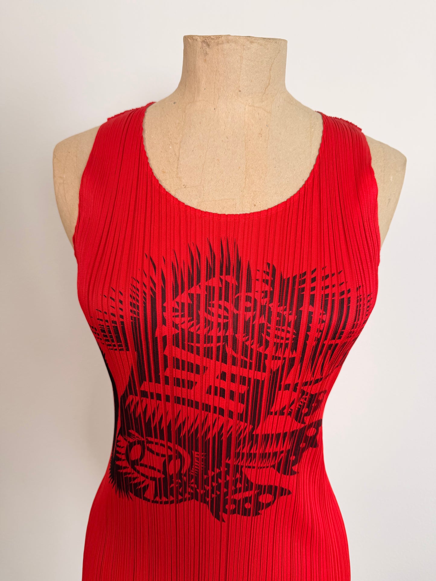 Abito smanicato firmato Issey Miyake Pleats Please