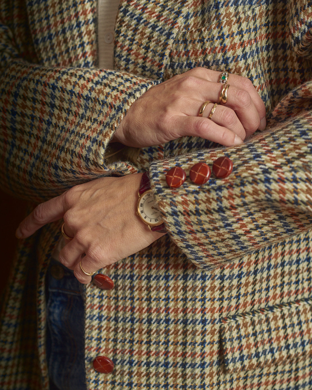 Blazer pied-de-poule Steinbock in lana vergine