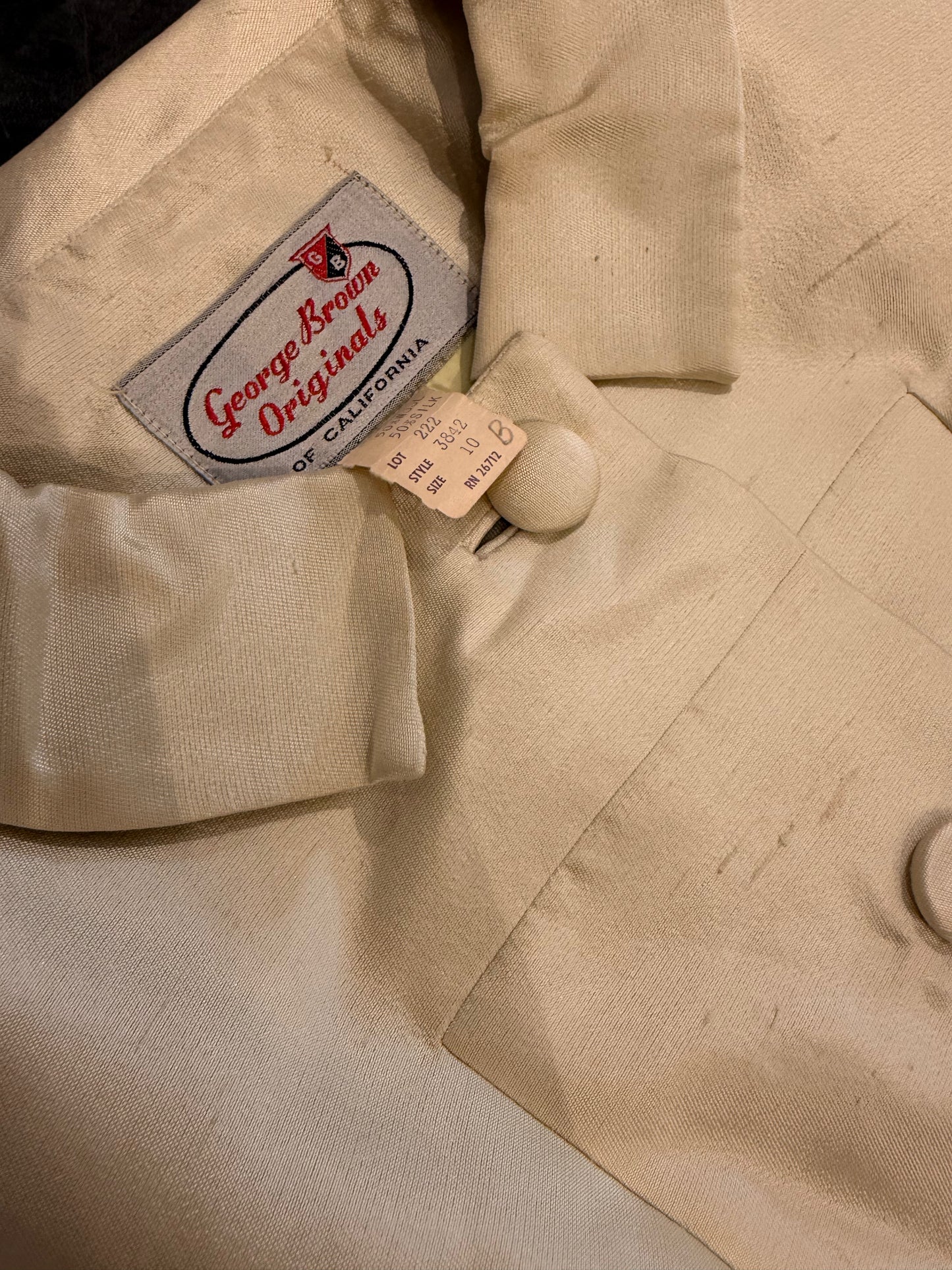 Giacca anni 60 in lana e seta giallina made in USA