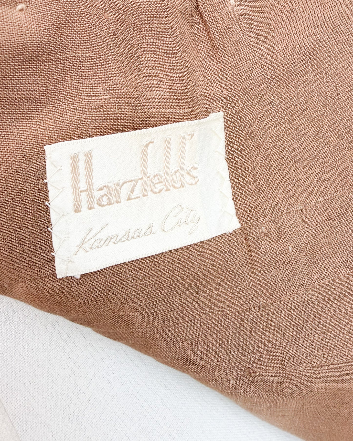 Giacca originale anni 50 in lino ricamata con perline made in USA