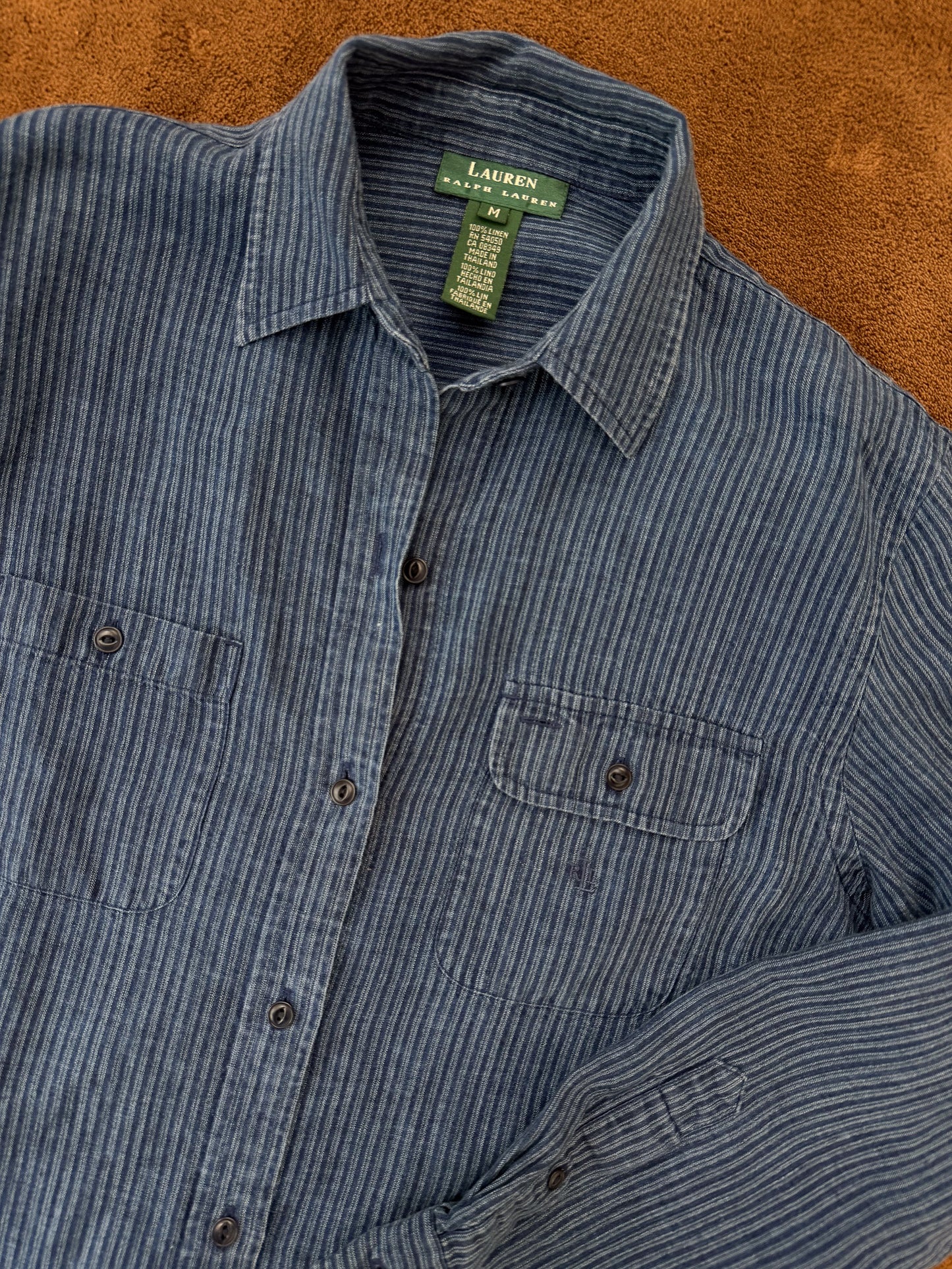 Camicia Ralph Ralph Lauren anni 90 in lino a righe