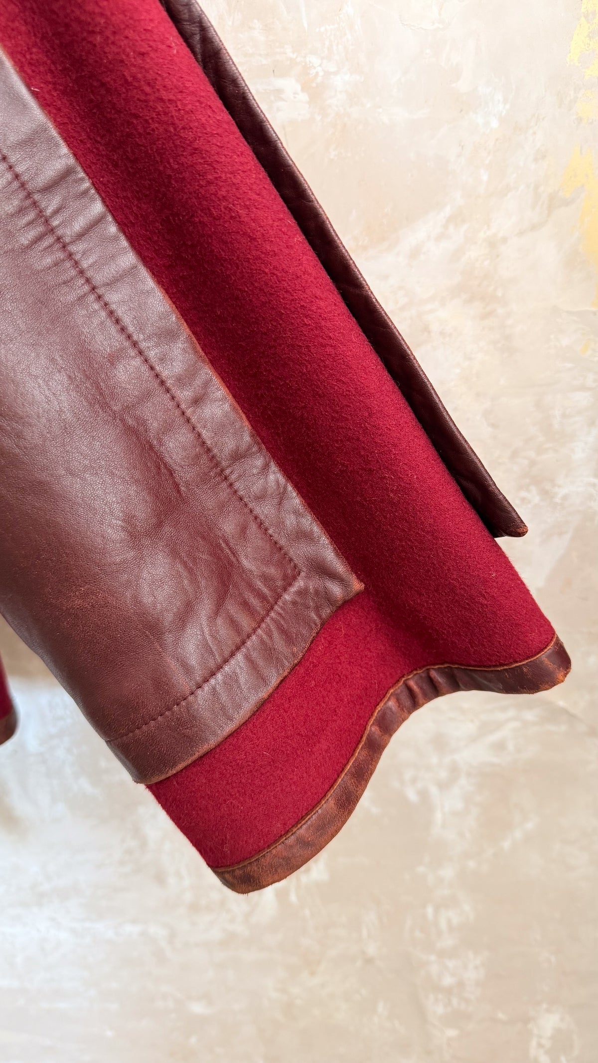 Giubbotto in pelle e lana firmato Pierre Cardin anni 80