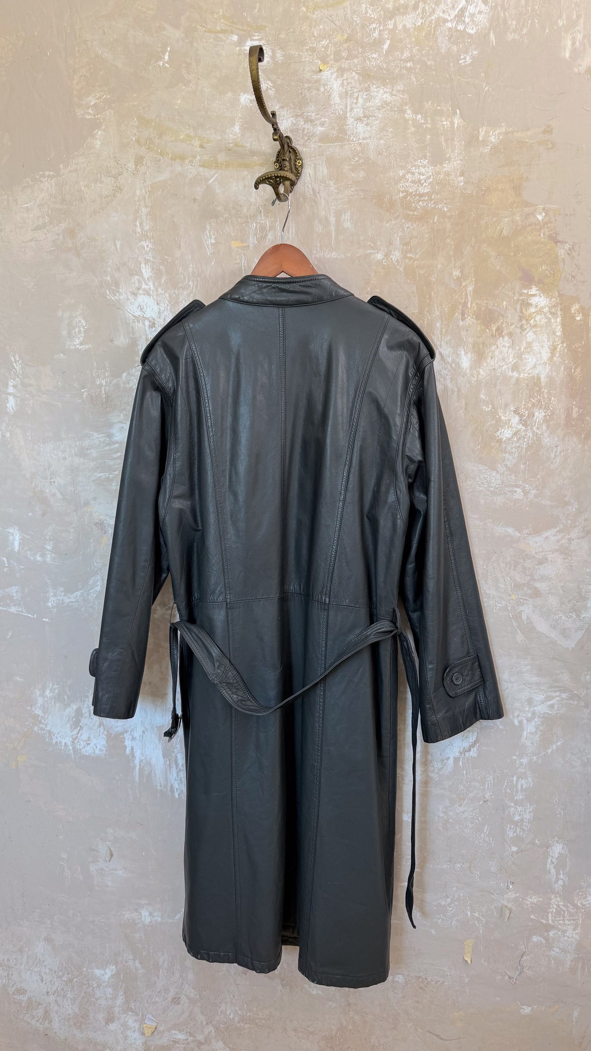 Cappotto in pelle antracite made in Italy