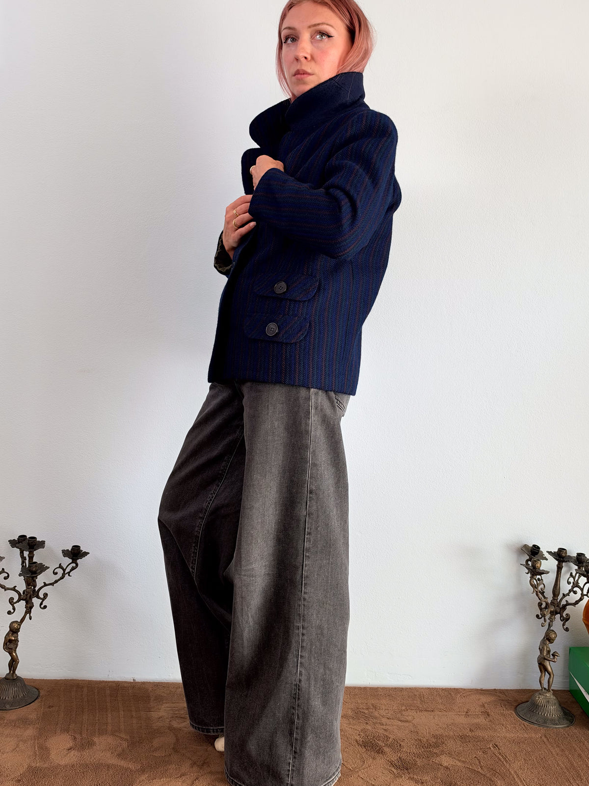 Giacca in lana sartoriale cappotto corto