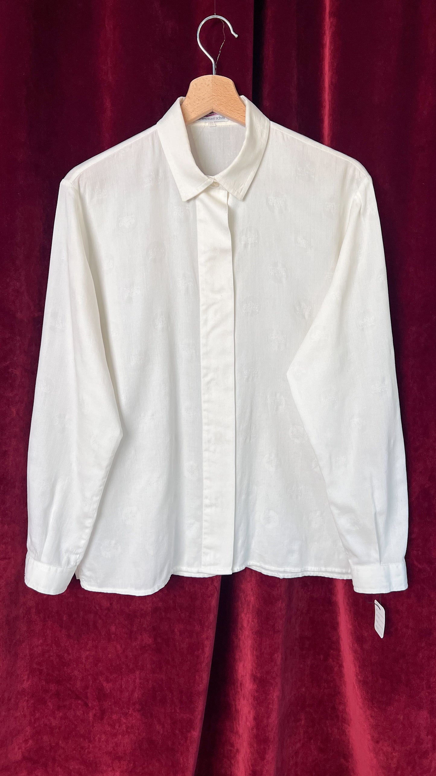 Camicia in cotone jacquard made in Italy bianca