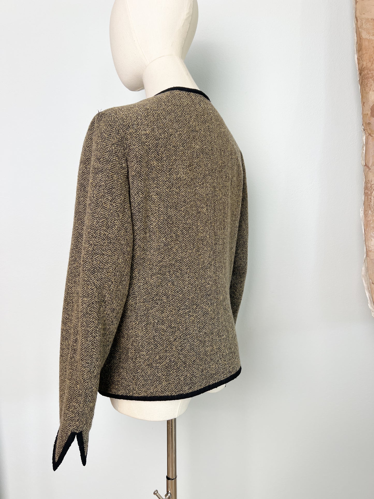 Giacca Brioni Roma girocollo in lana e cachemere spigato