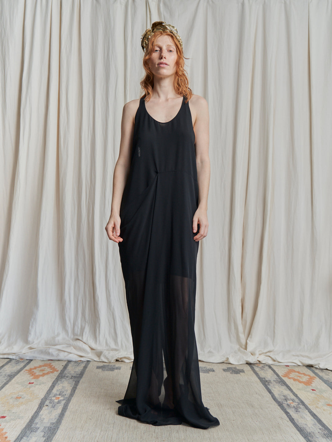 Abito Acne Studios anni 2000 lungo con pannello drappeggiato