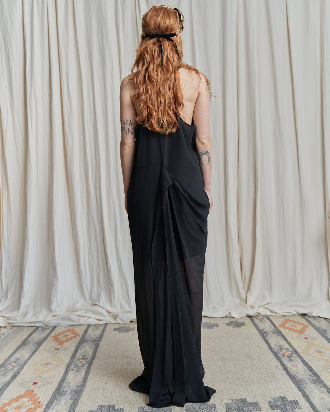 Abito Acne Studios anni 2000 lungo con pannello drappeggiato