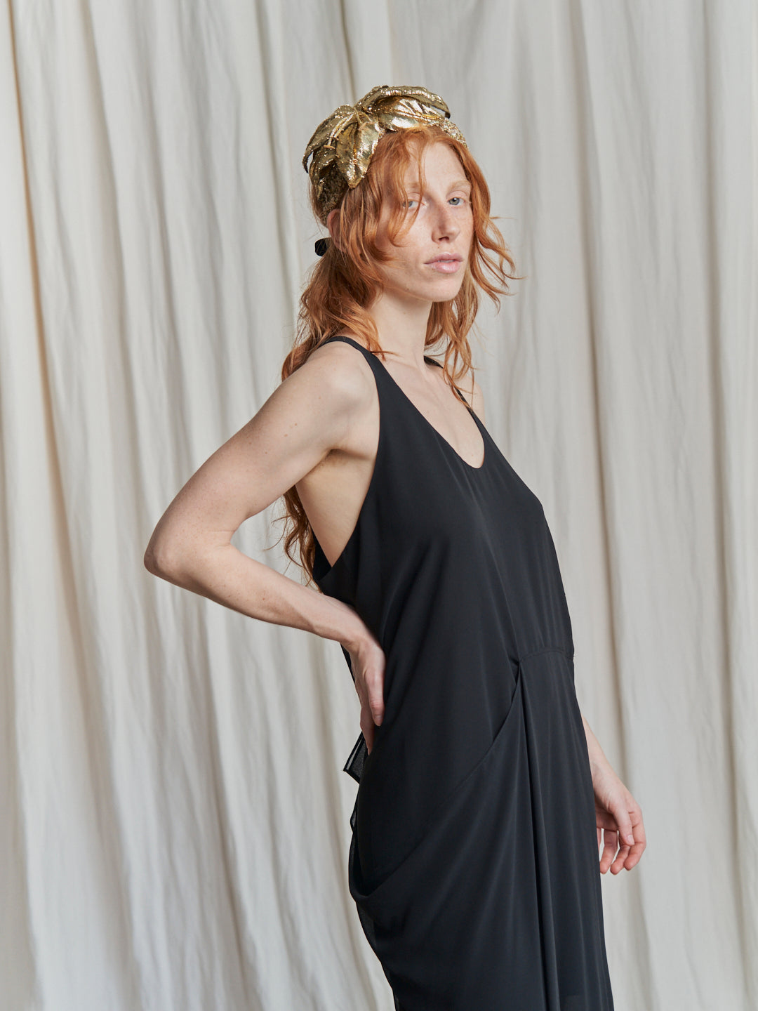 Abito Acne Studios anni 2000 lungo con pannello drappeggiato