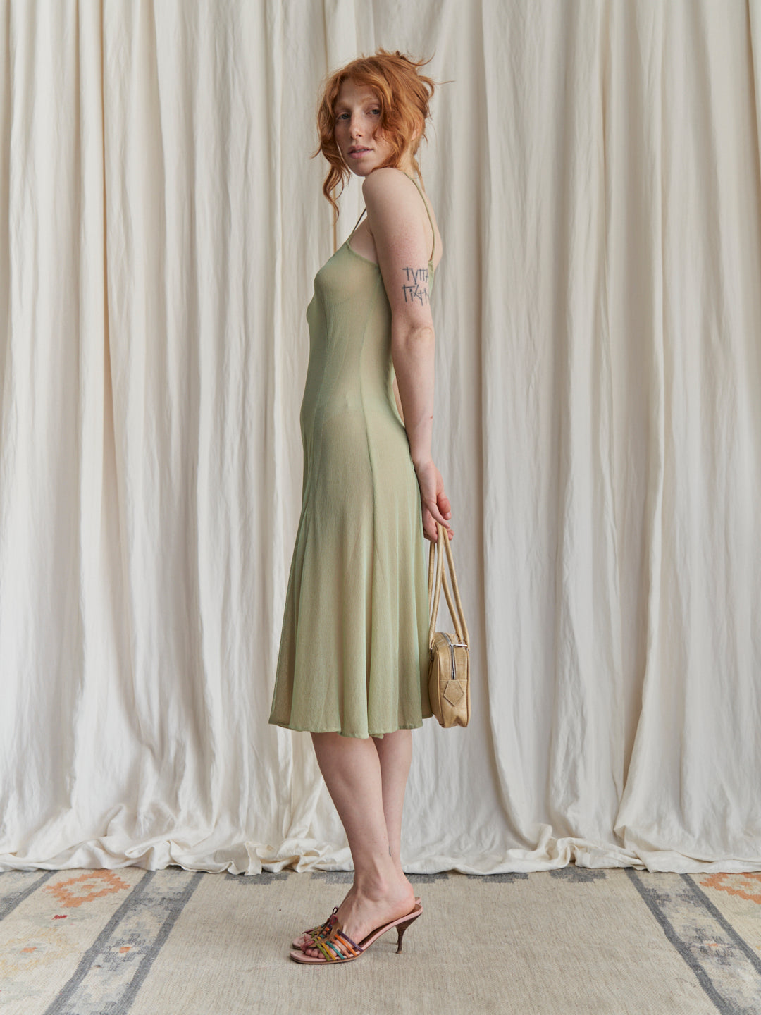 Abito Antonio Berardi sottoveste sheer in tulle doppiato con spalline