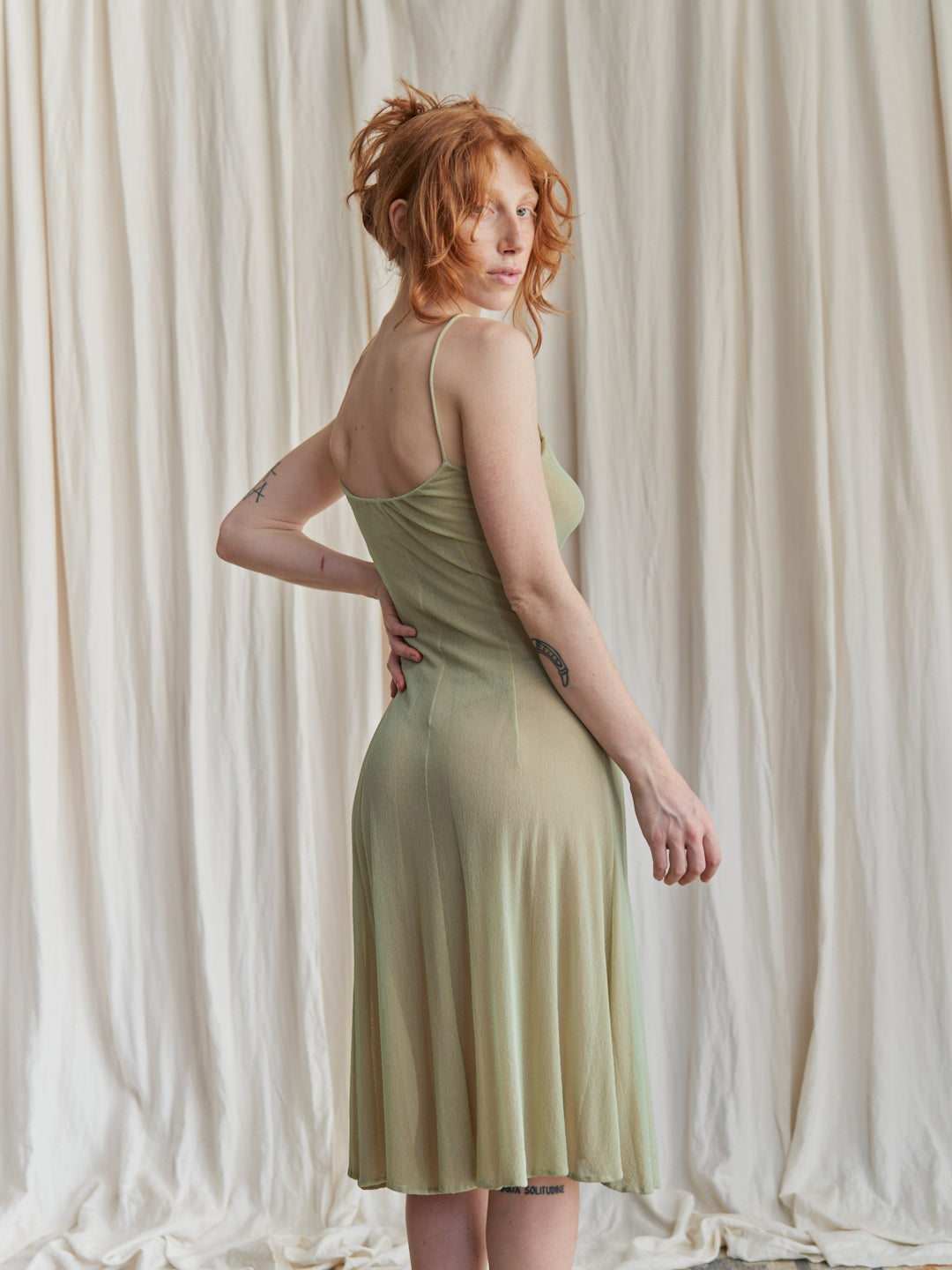 Abito Antonio Berardi sottoveste sheer in tulle doppiato con spalline