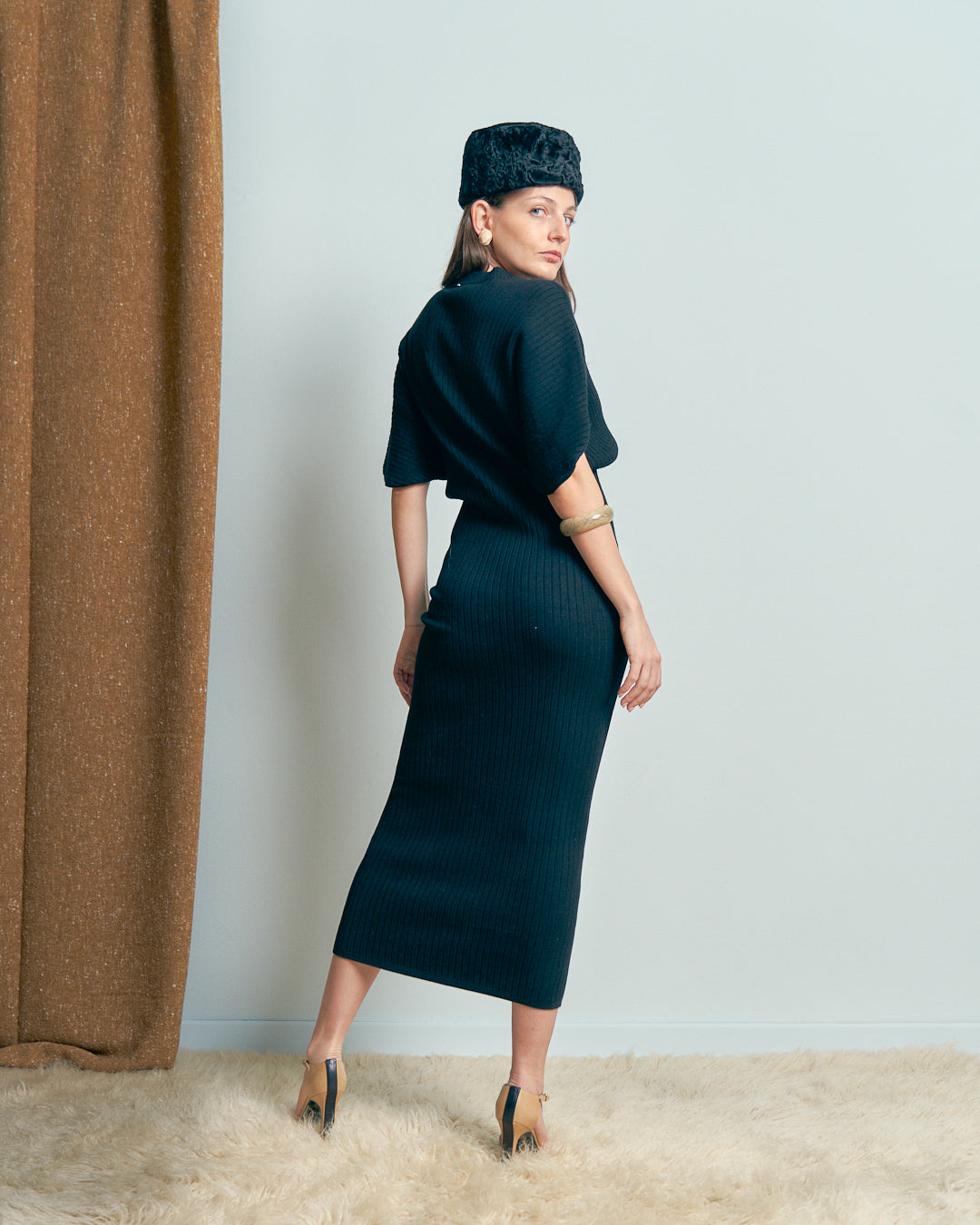 Abito in maglia a coste firmato Sportmax elasticizzato