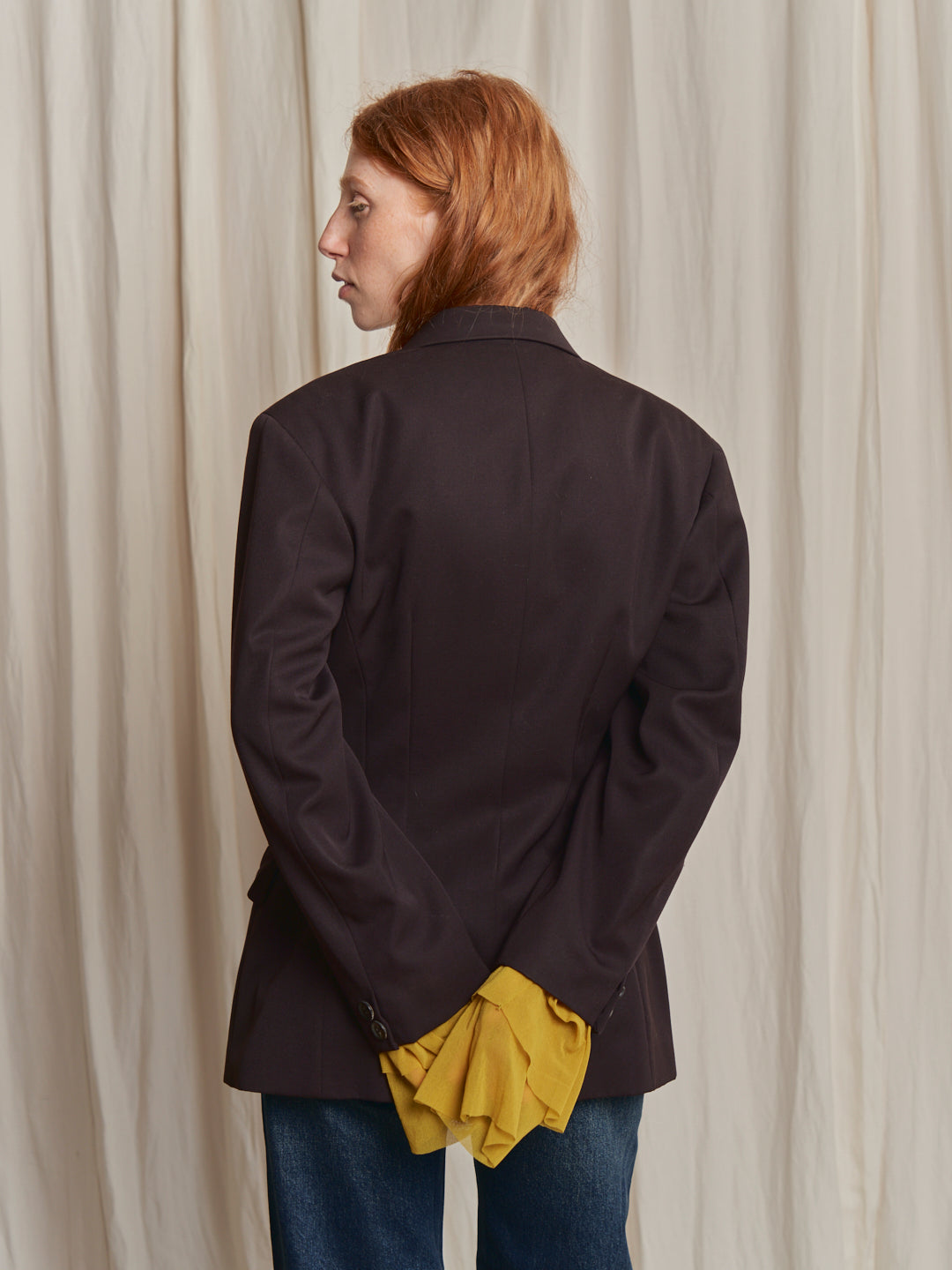 Blazer Yohji Yamamoto archivio in lana doppio petto sagomato in vita anni 90