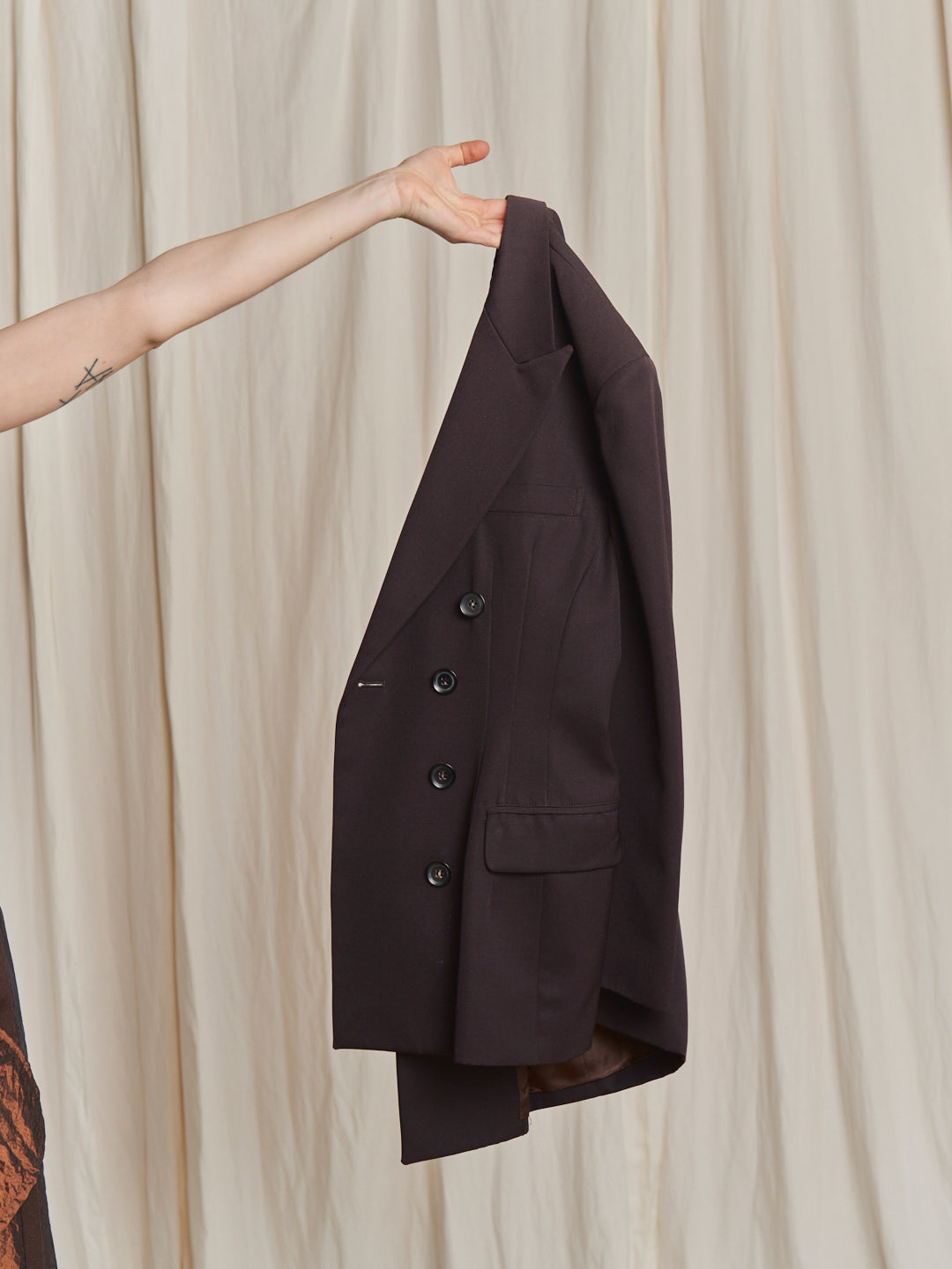 Blazer Yohji Yamamoto archivio in lana doppio petto sagomato in vita anni 90