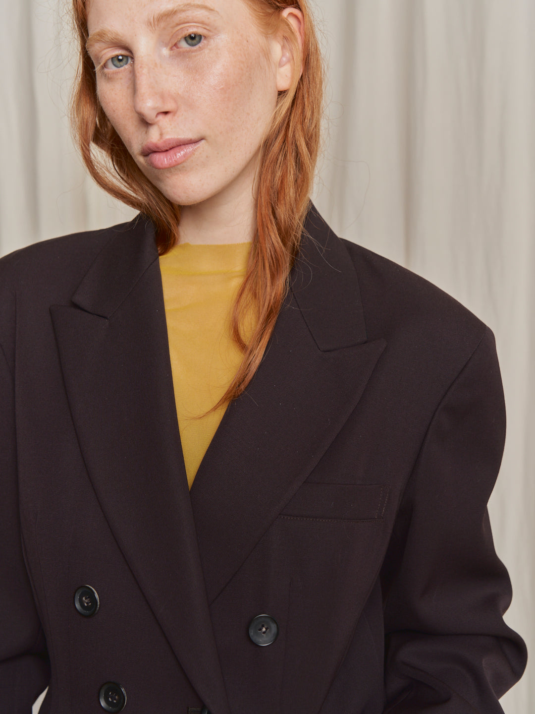 Blazer Yohji Yamamoto archivio in lana doppio petto sagomato in vita anni 90