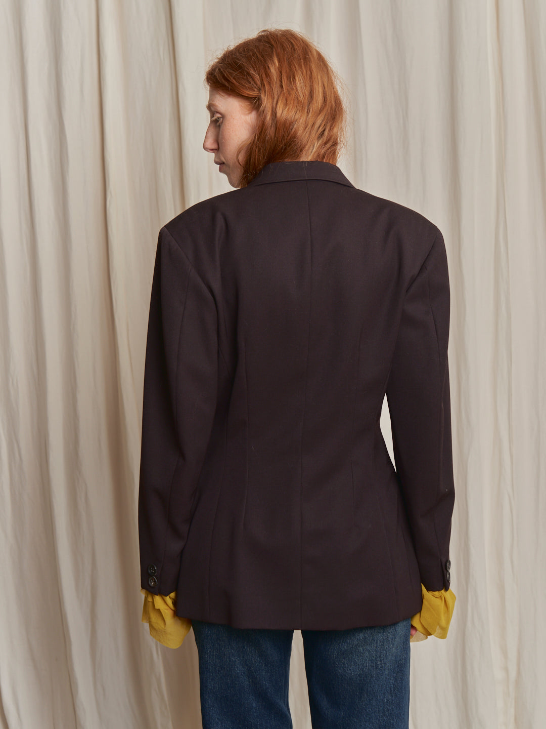 Blazer Yohji Yamamoto archivio in lana doppio petto sagomato in vita anni 90