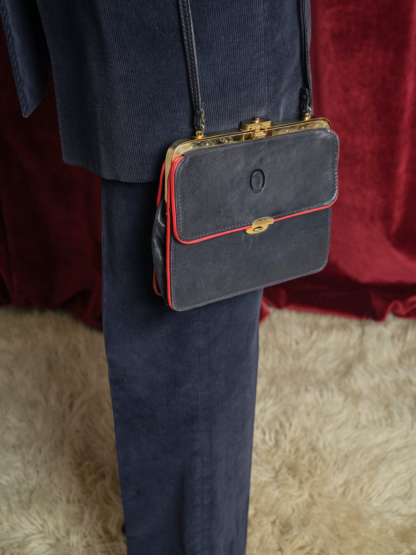 Borsa a tracolla Trussardi logo in nappa.