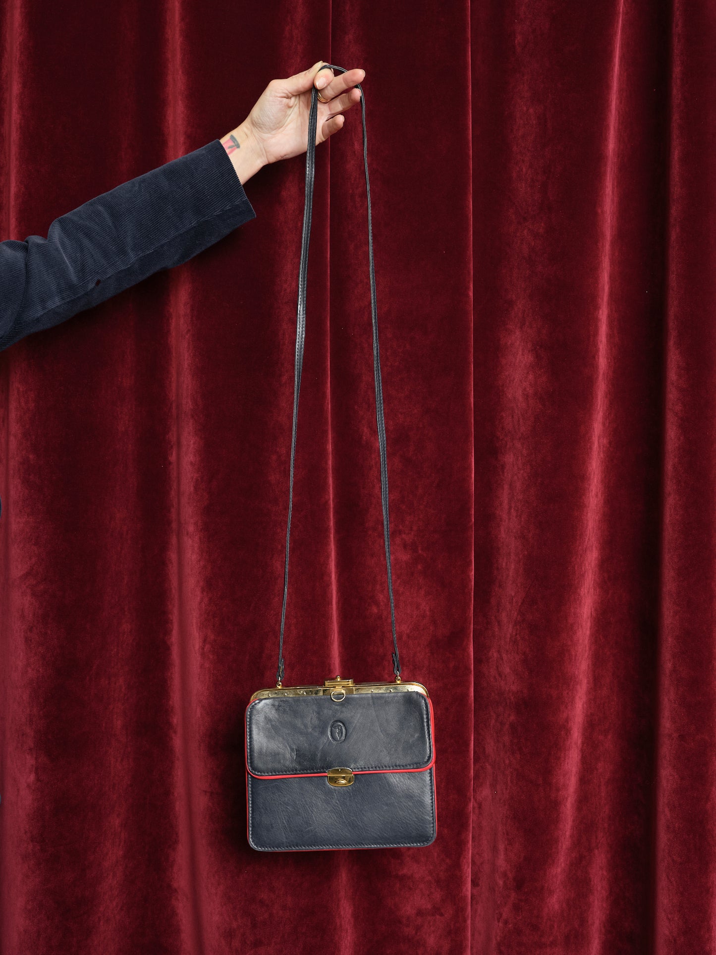 Borsa a tracolla Trussardi logo in nappa.