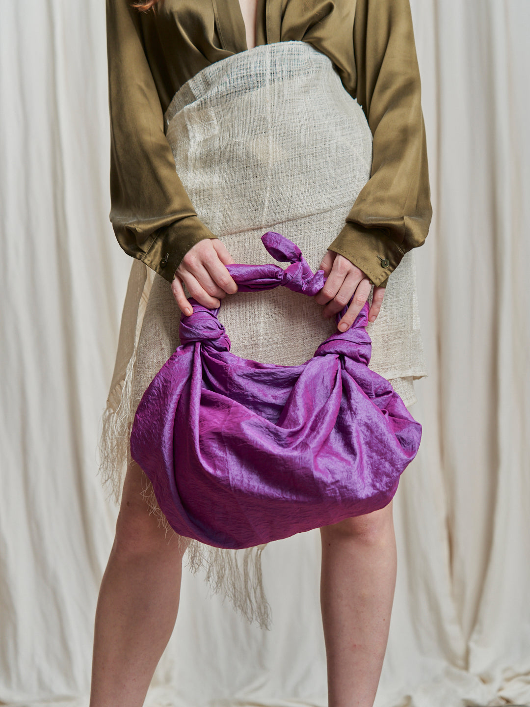 Borsa vintage cangiante viola nodi