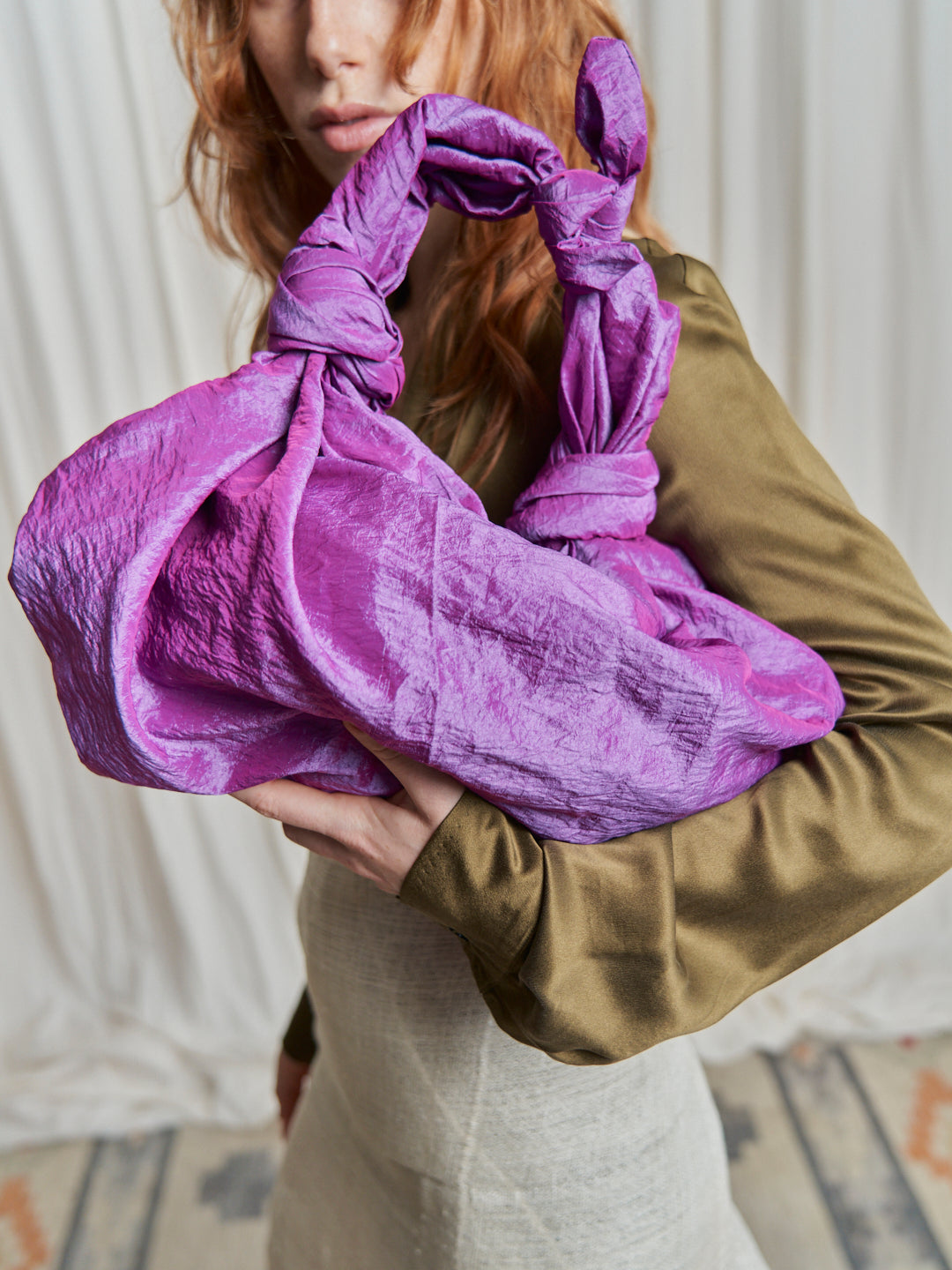Borsa vintage cangiante viola nodi