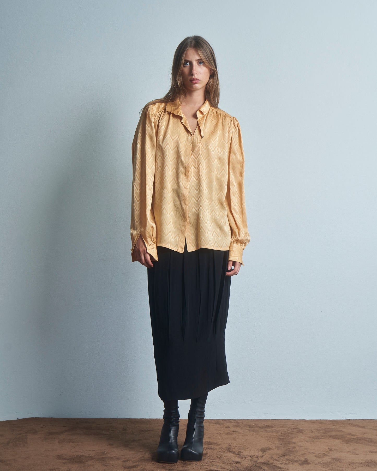 Camicia in seta Jacquard anni 80