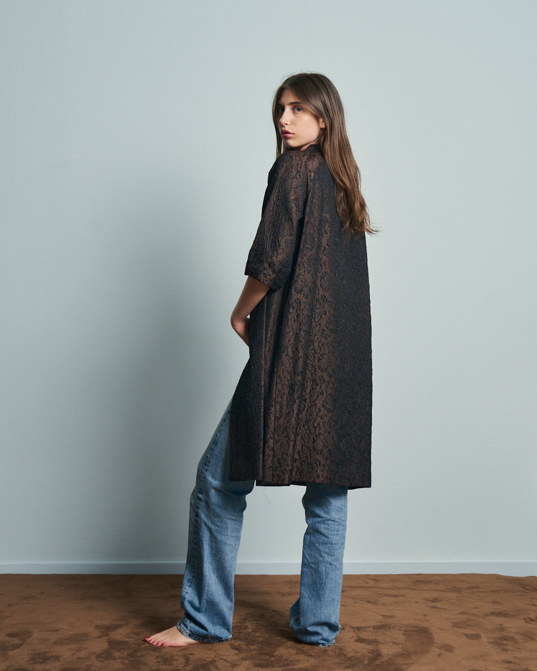 Cappotto leggero anni 60 broccato