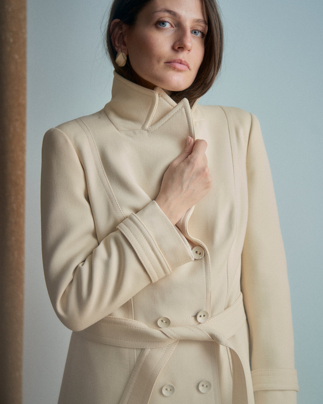 Cappotto in lana panna Rosier Milano