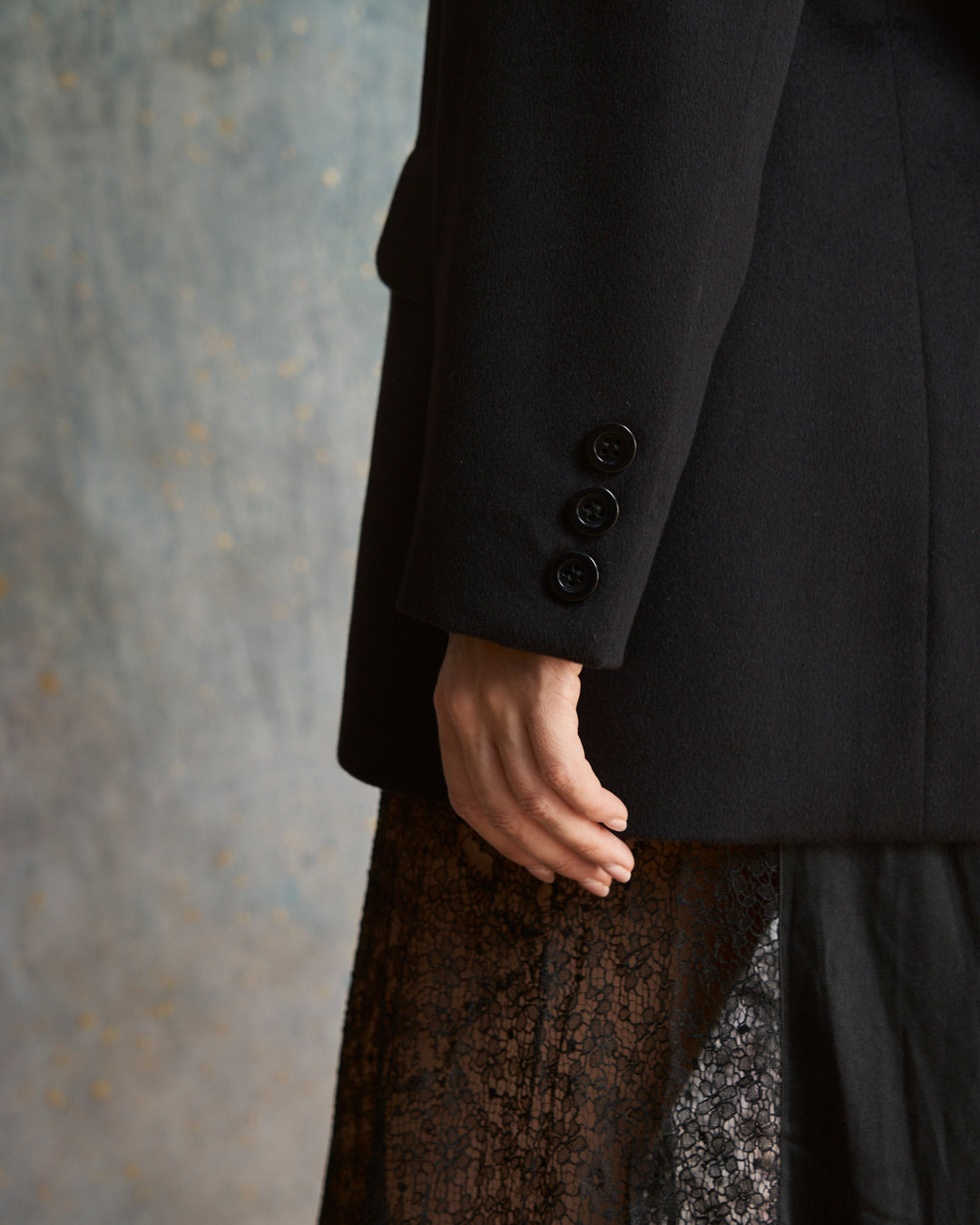 Blazer Cappotto corto firmato Genny in angora e lana nero