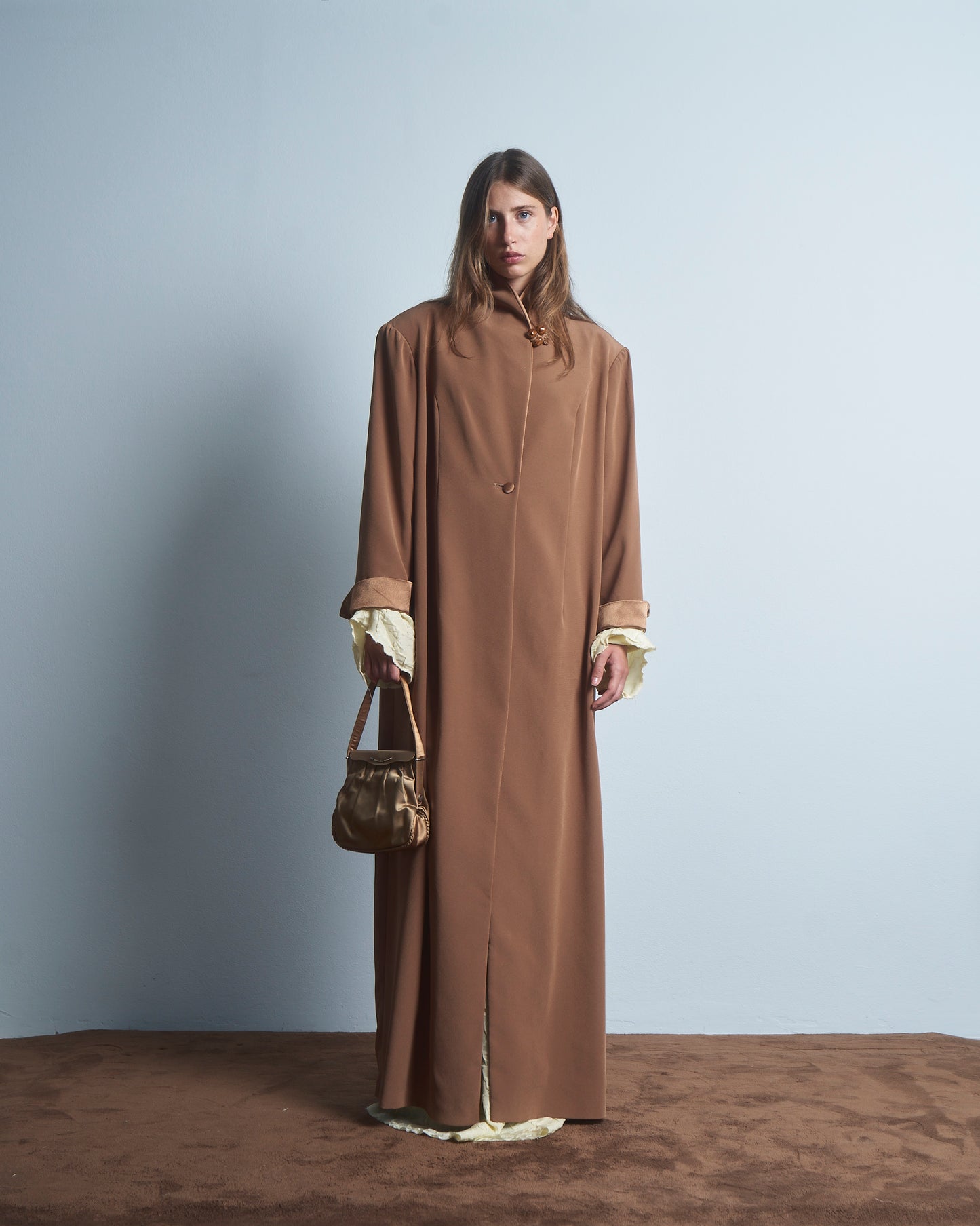 Cappotto leggero con collo a scialle, lungo