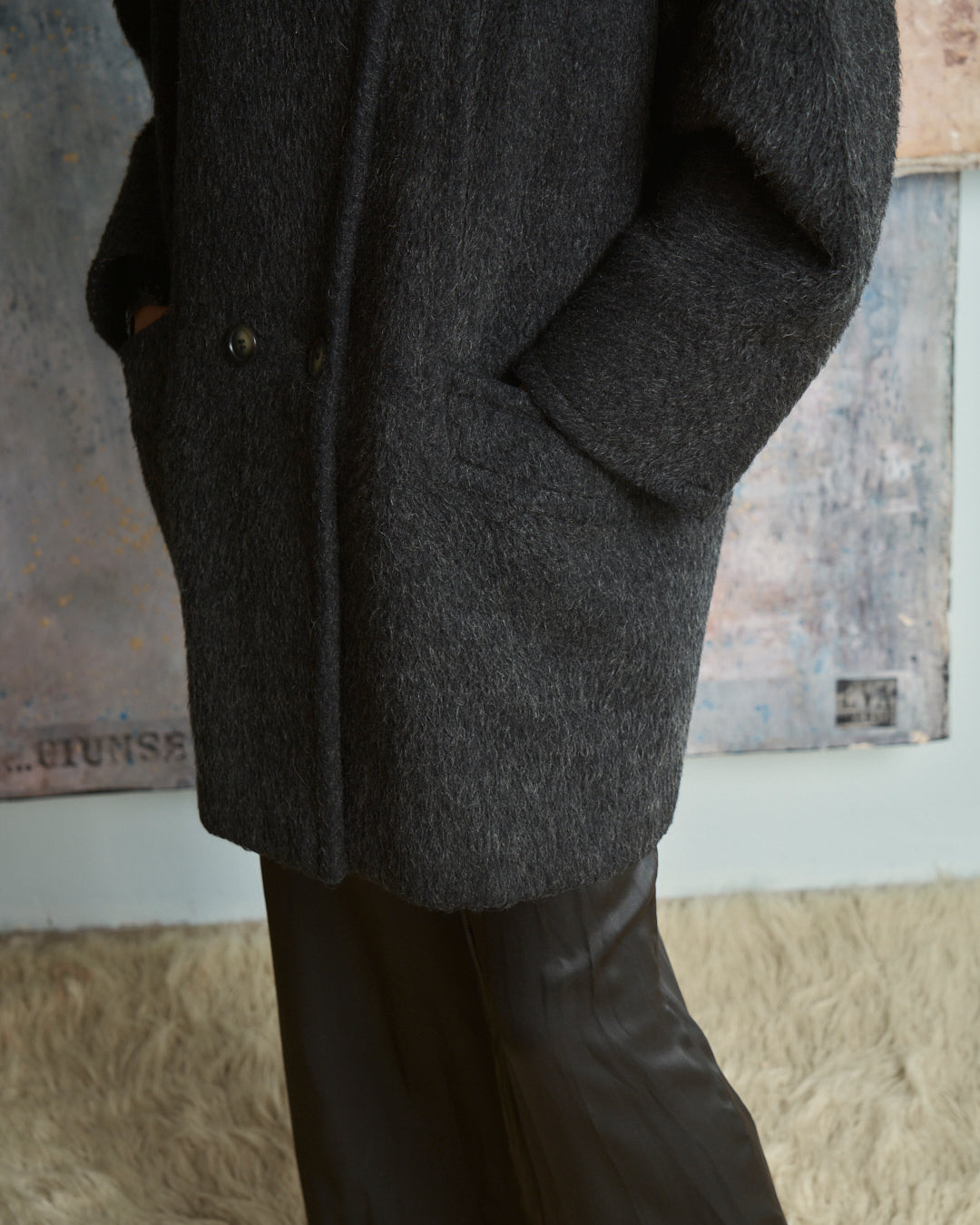 Cappotto Marella corto in lana di LAMA e lana