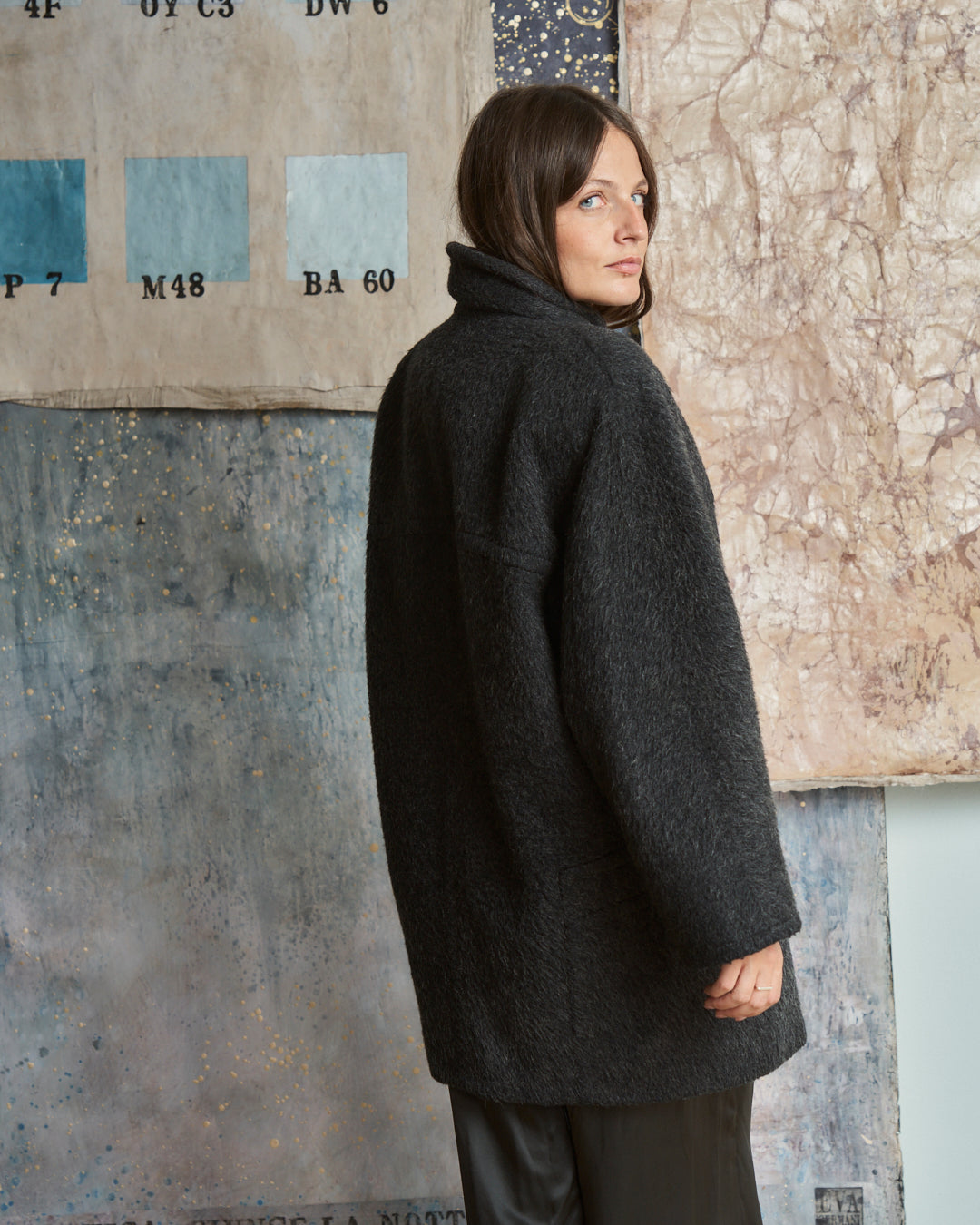 Cappotto Marella corto in lana di LAMA e lana