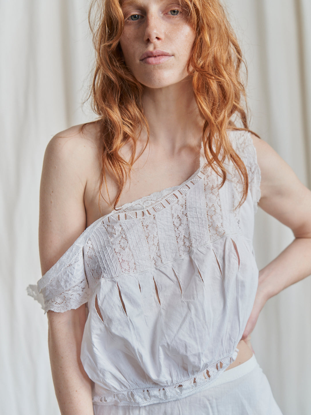 Meraviglioso completo antica dote lingerie cotone e pizzo fatto a mano