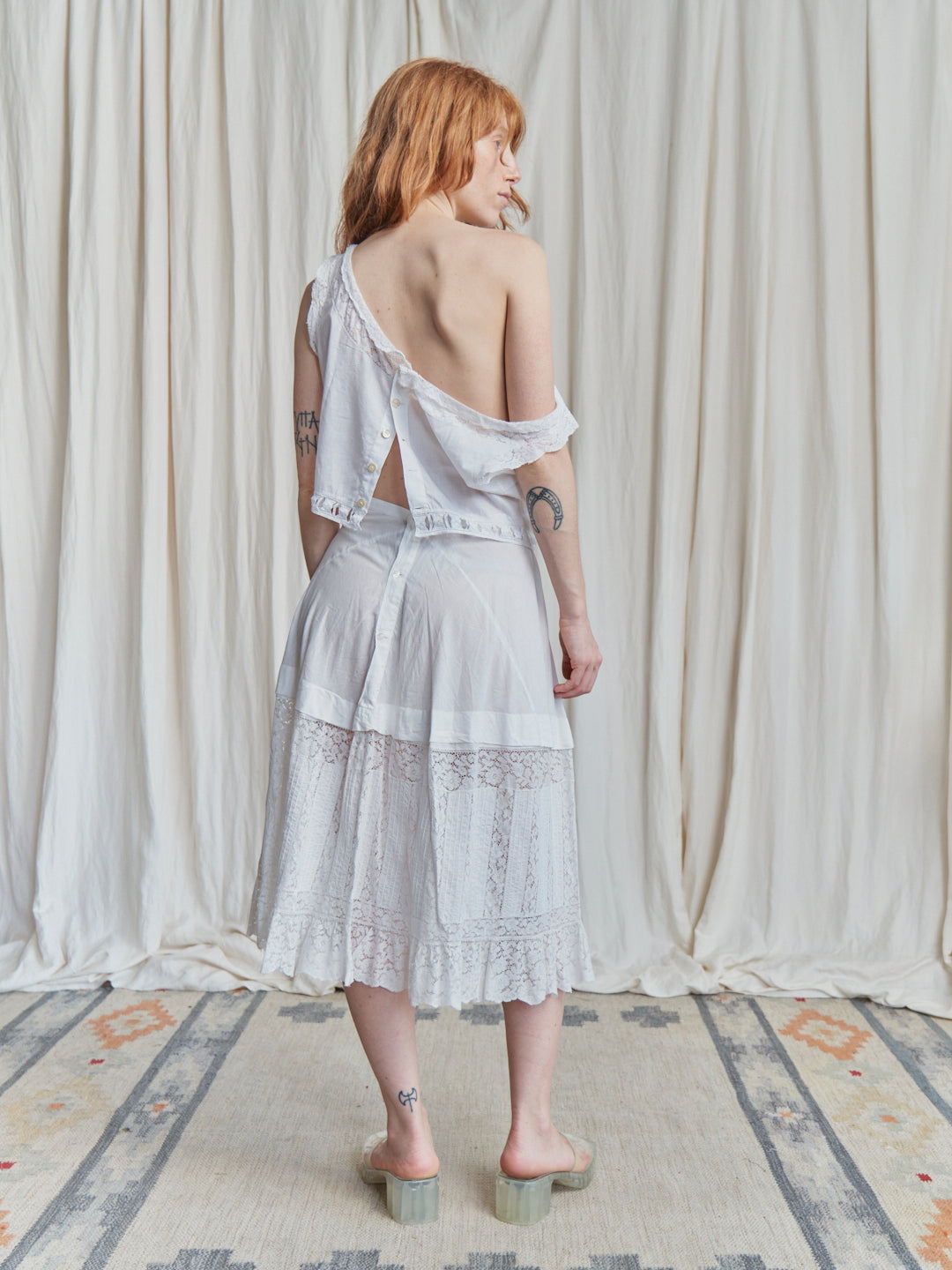 Meraviglioso completo antica dote lingerie cotone e pizzo fatto a mano