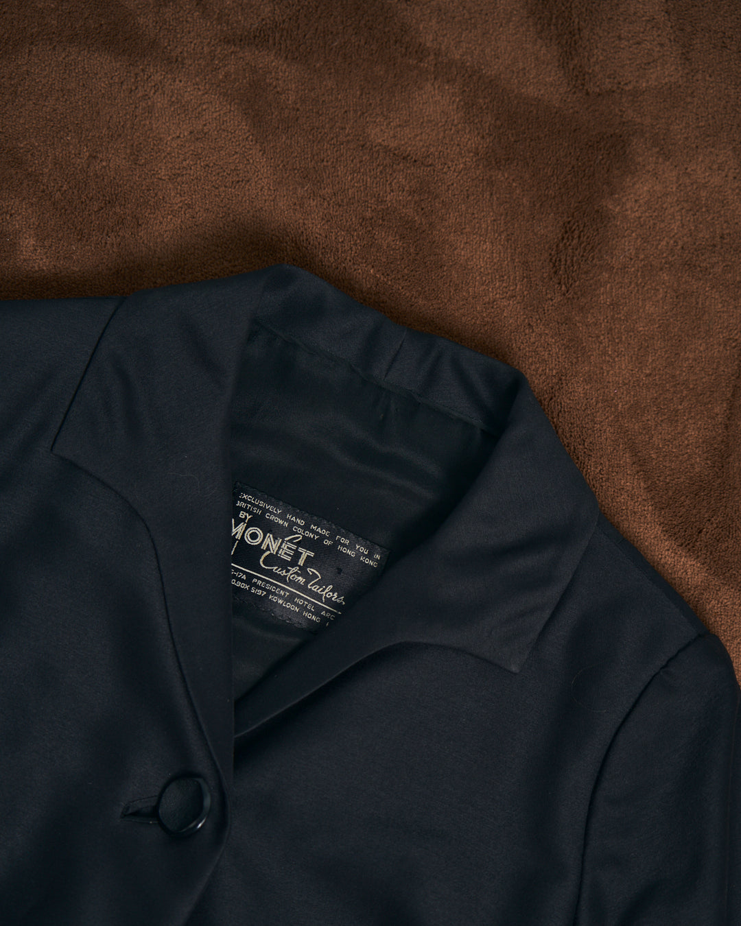 Giacca anni 50 con colletto e asole oblique Made in Hong Kong sartoriale