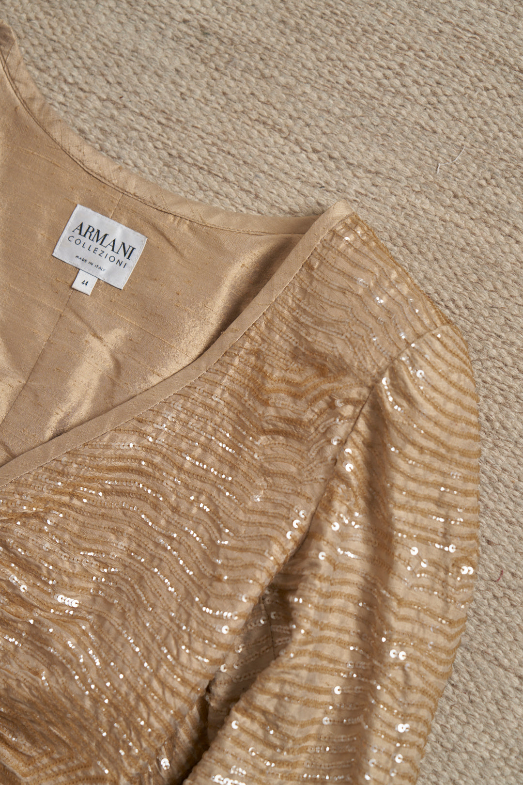 Giacca Armani Collezioni anno 2000 in seta pura e paillettes