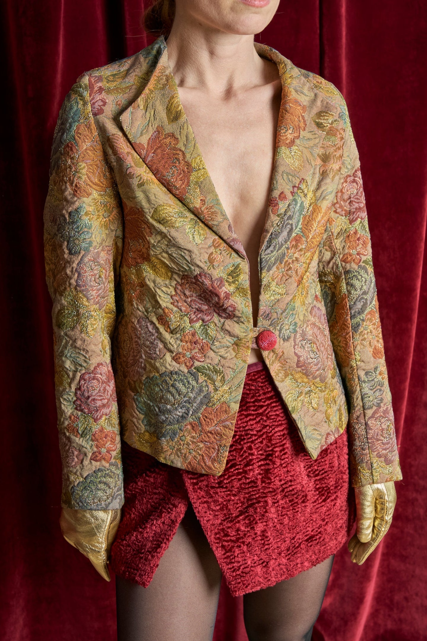 Giacca in tessuto broccato