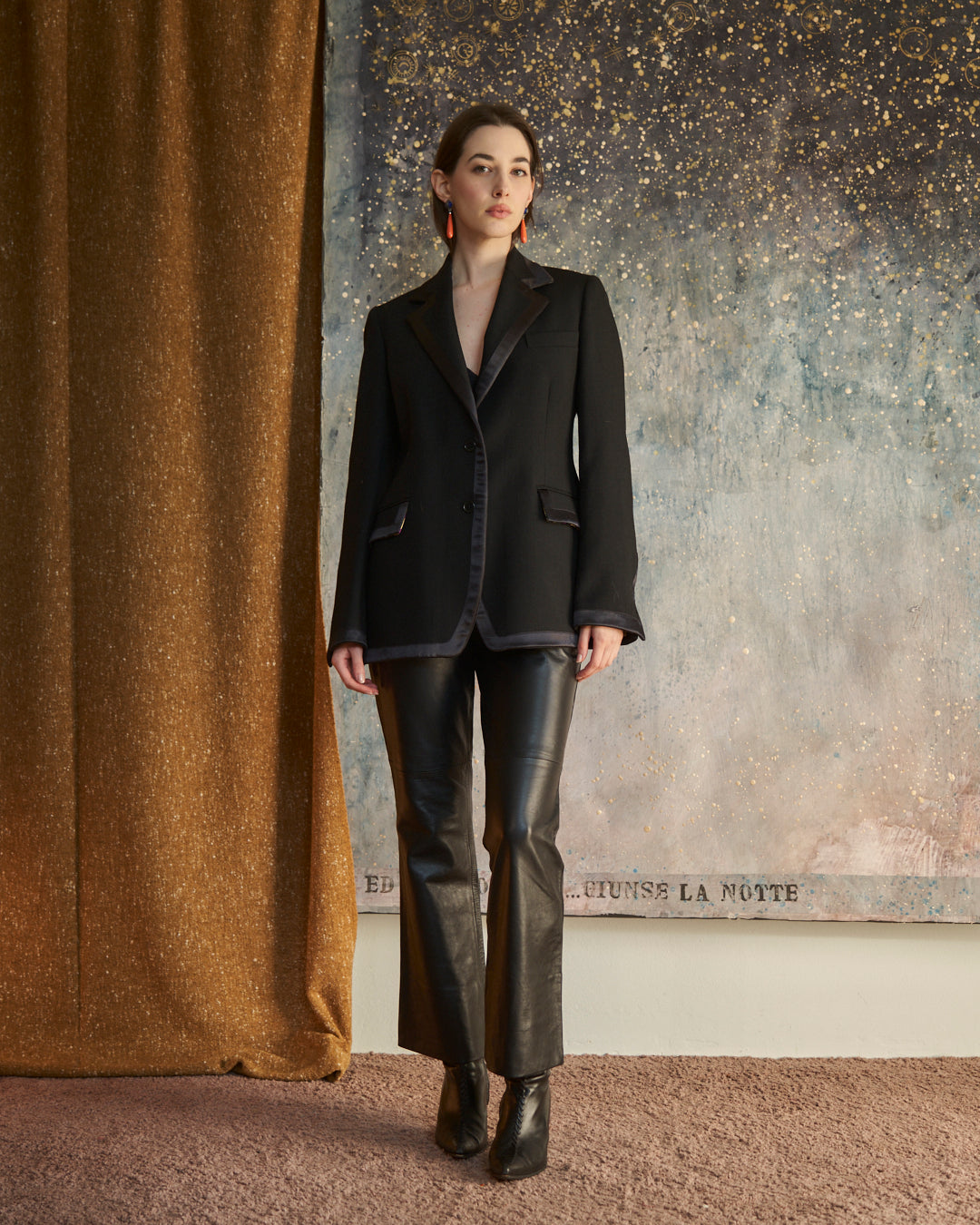 Blazer Paul Smith nero con profili in raso