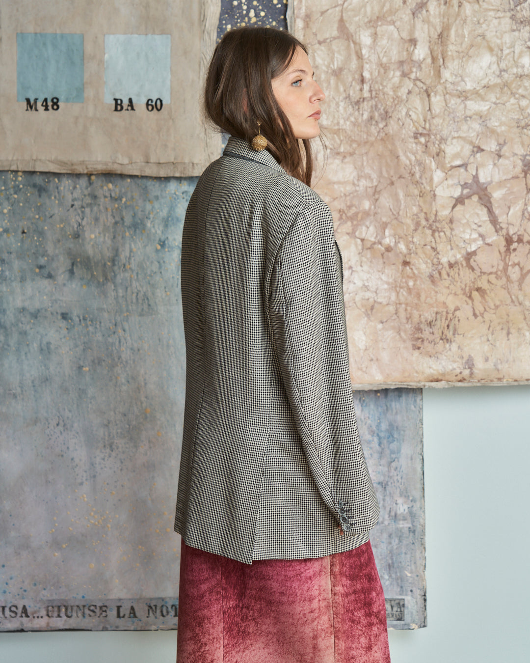 Blazer maschile in lana pied-de-poule