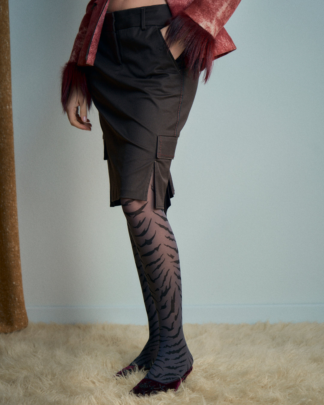 Gonna Marithé + Francois Girbaud in cotone stretch con fiocchi e tasche