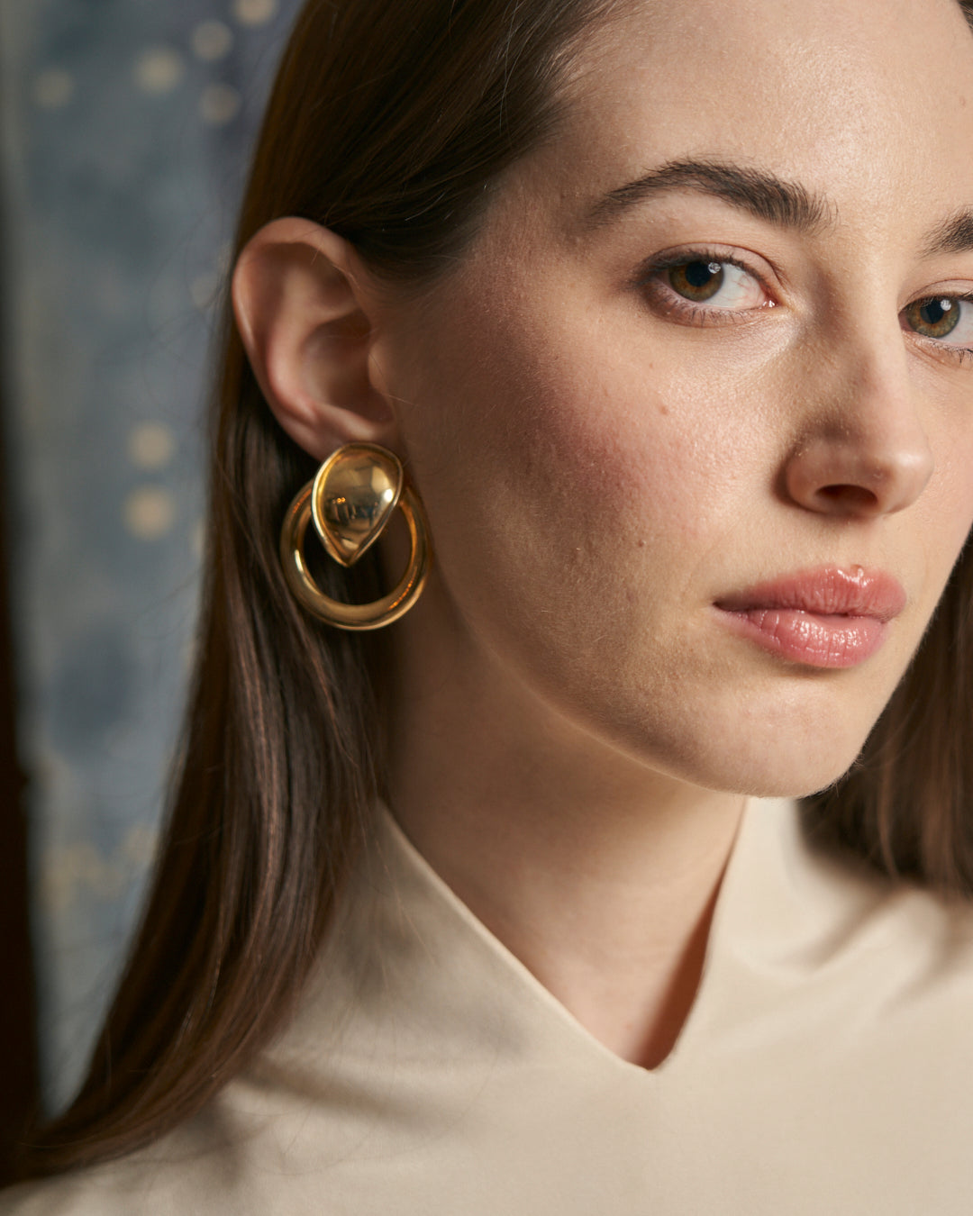 Orecchini dorati clip anni 80