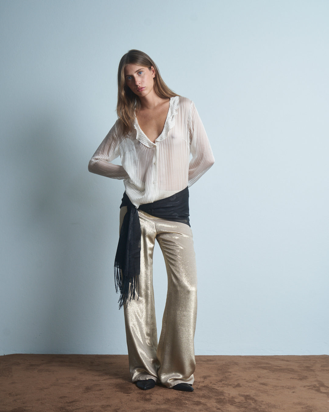 Pantaloni laminati fluidi sartoriali