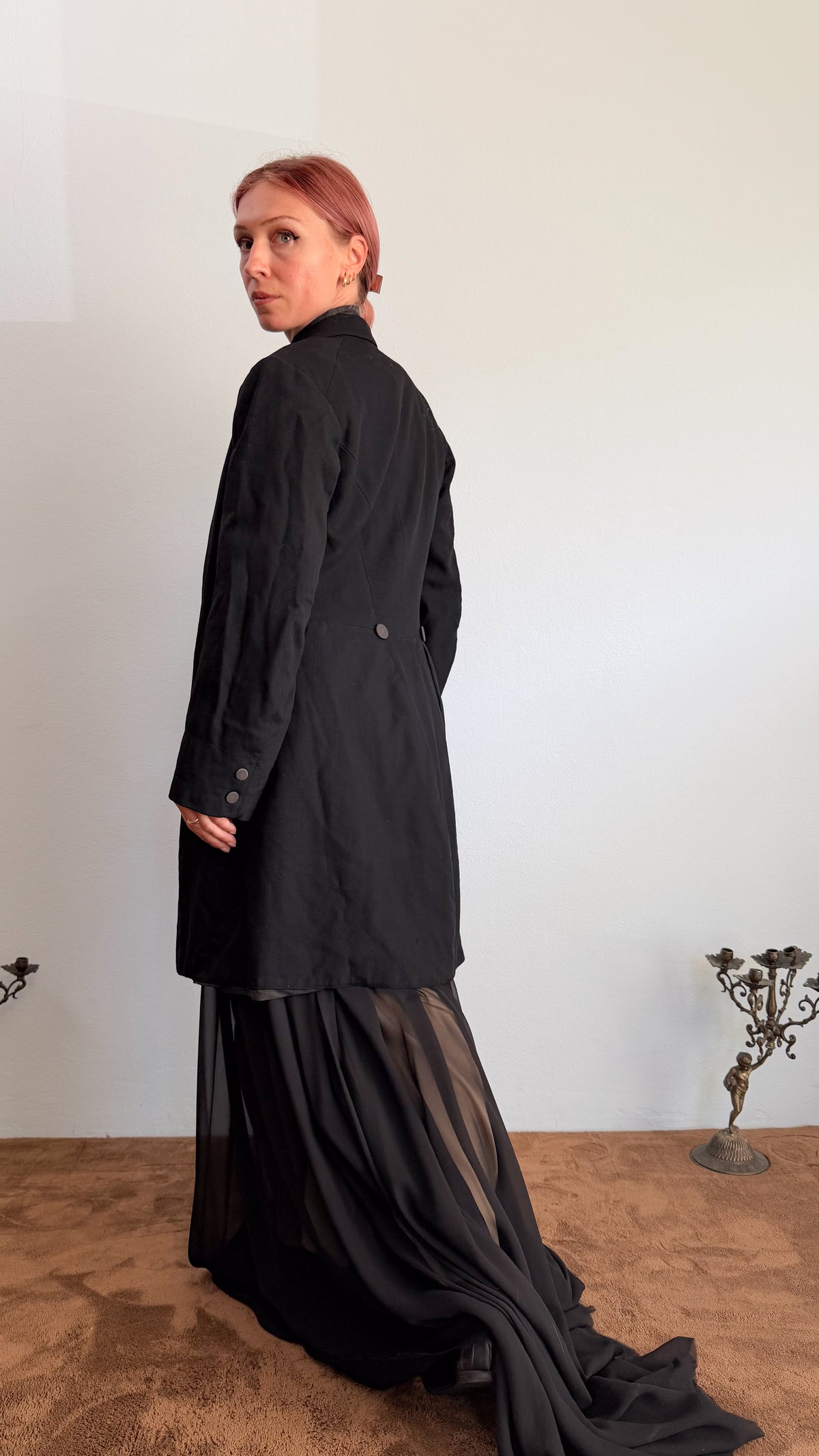 Cappotto Redingote Frock coat anno 1900 in lana.