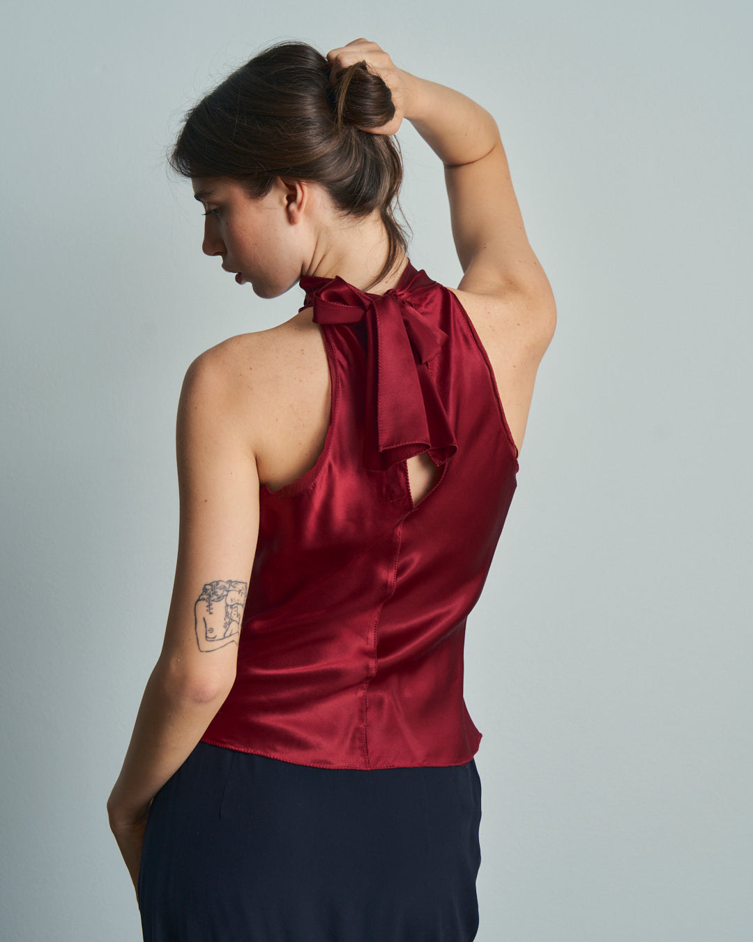 Top in seta burgundy anni 2000