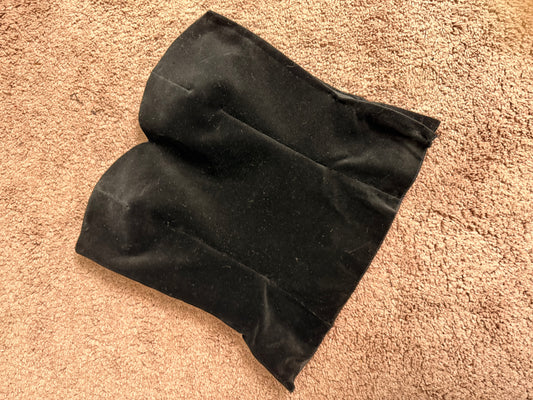 top in velluto sartoriale scavo cuore con coppe interne