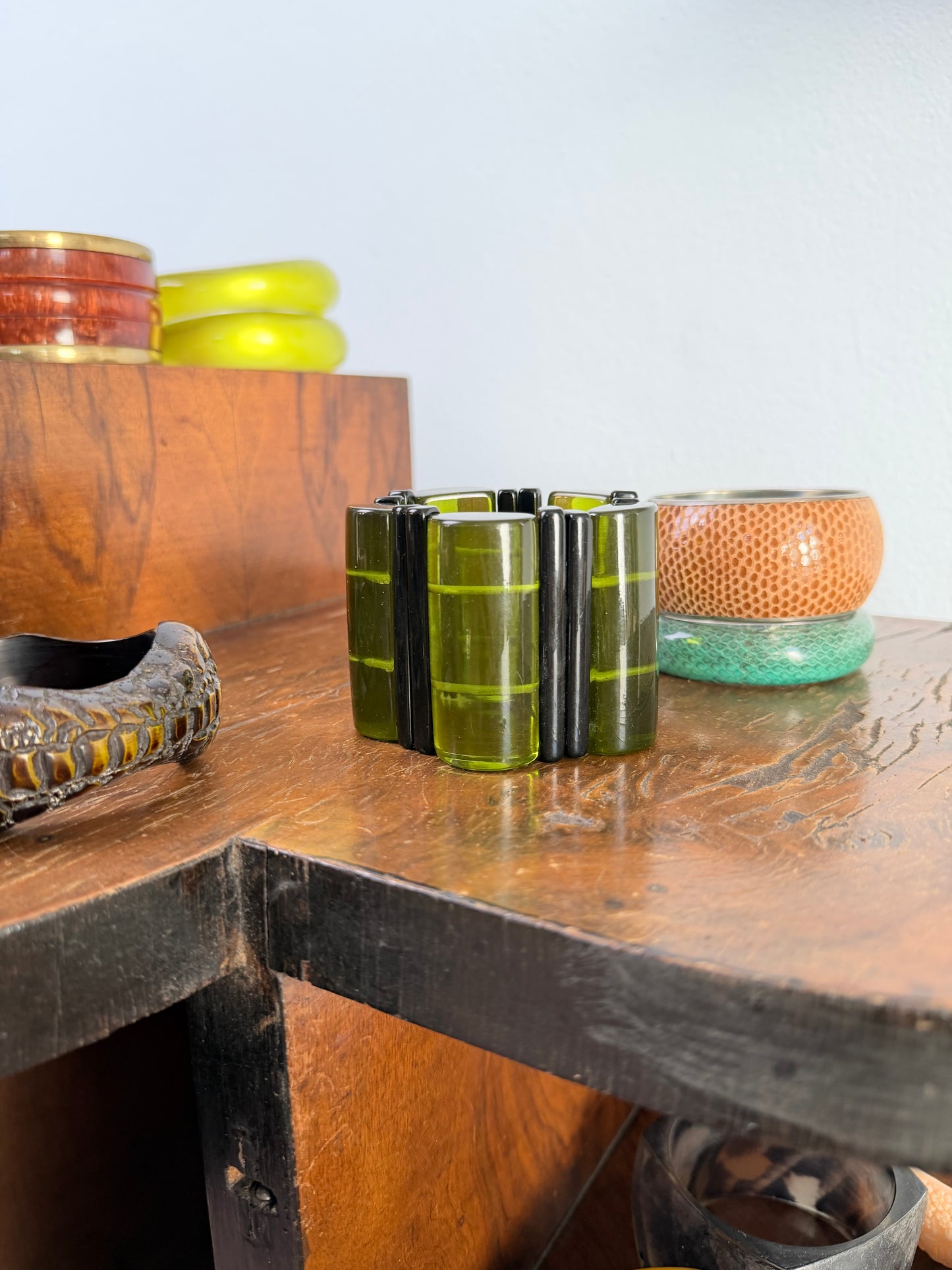 Bracciale Bangle in resina bastoncini anni 80