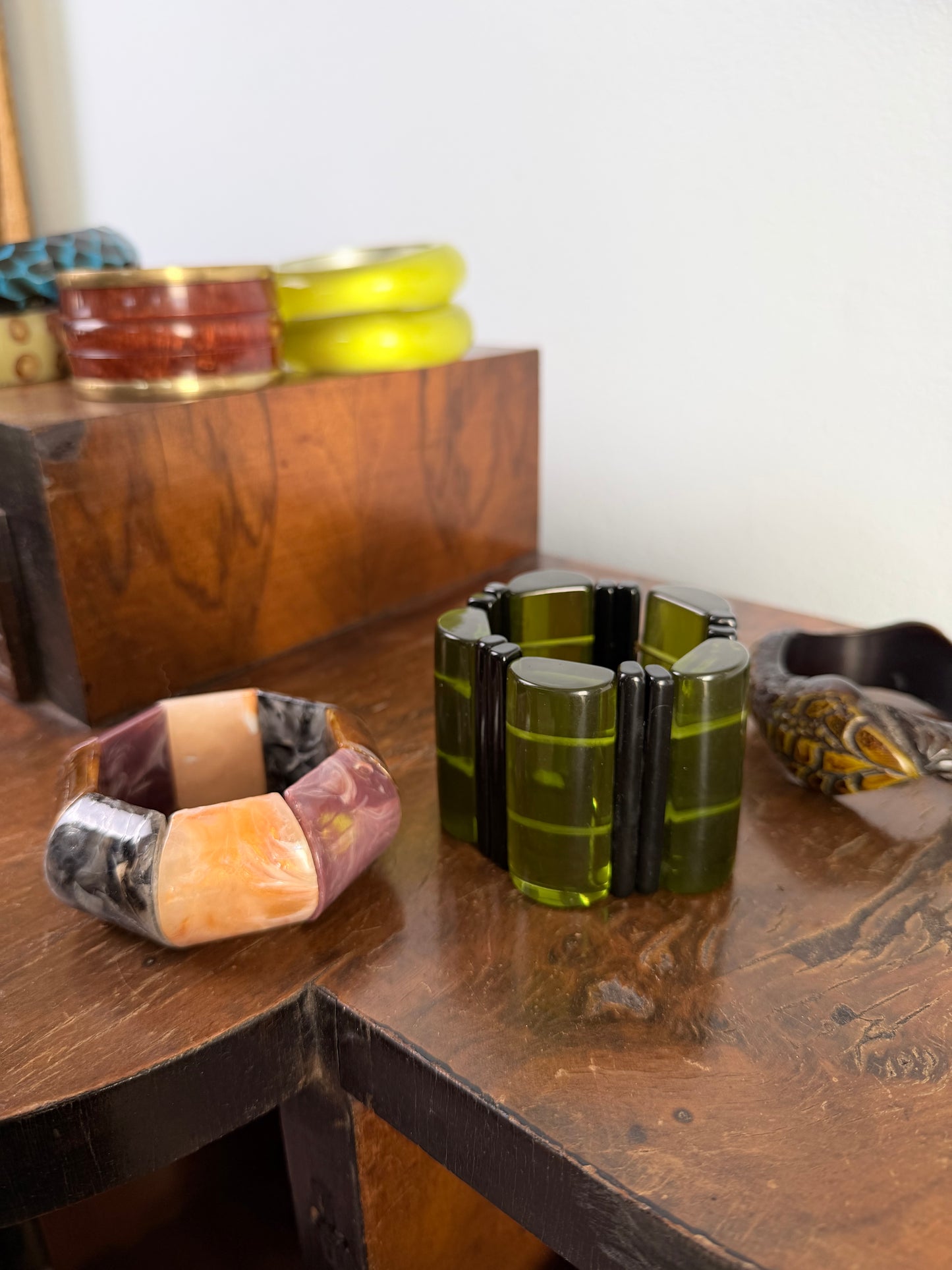 Bracciale Bangle in resina bastoncini anni 80