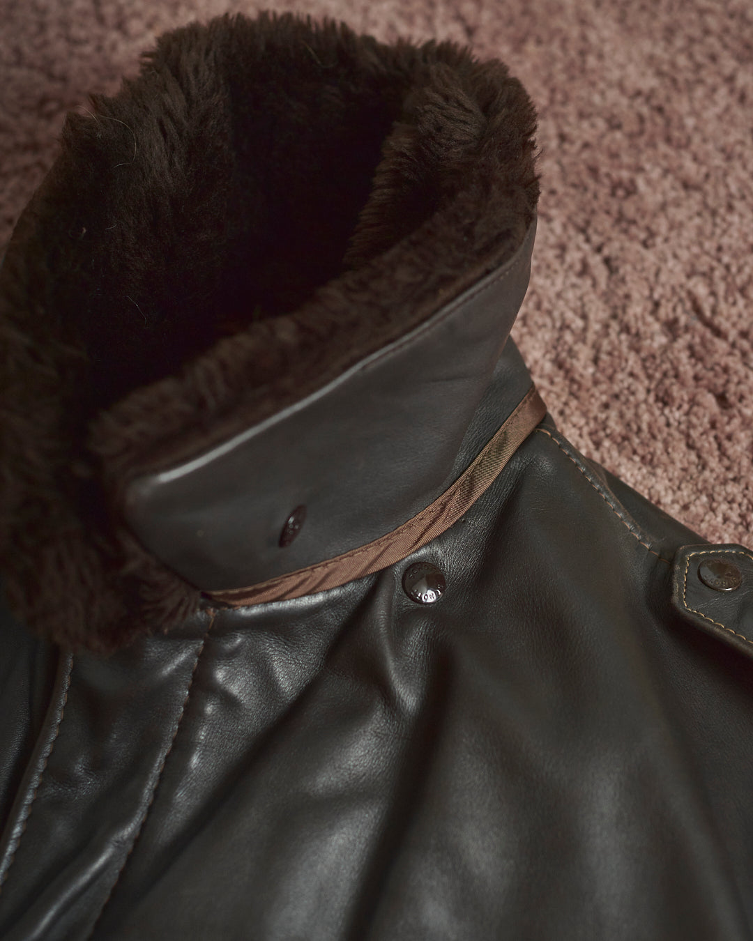 Schott bomber maschile marrone scuro