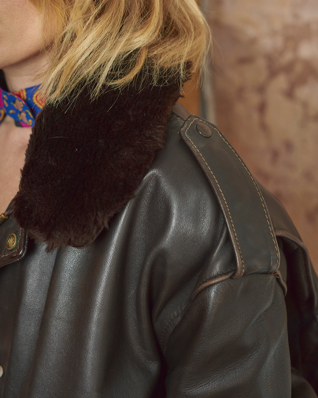 Schott bomber maschile marrone scuro