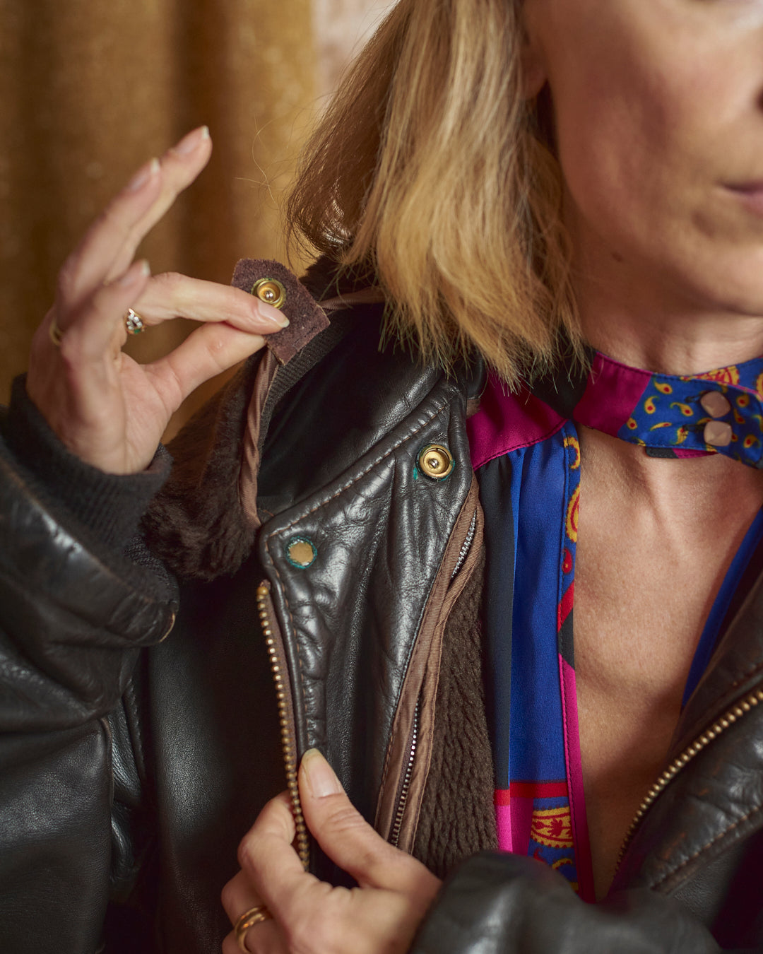 Schott bomber maschile marrone scuro