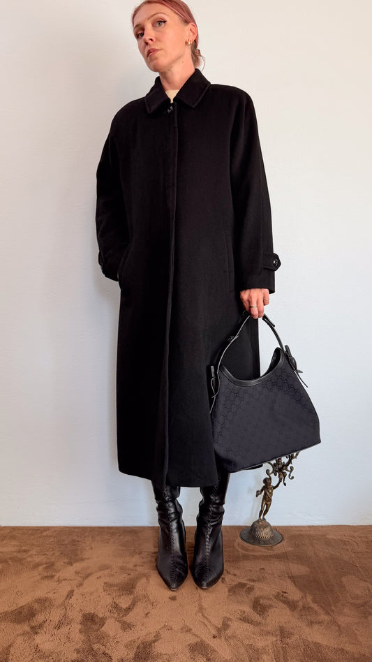 Cappotto In puro Cashmere nero Made in Japan anni 90